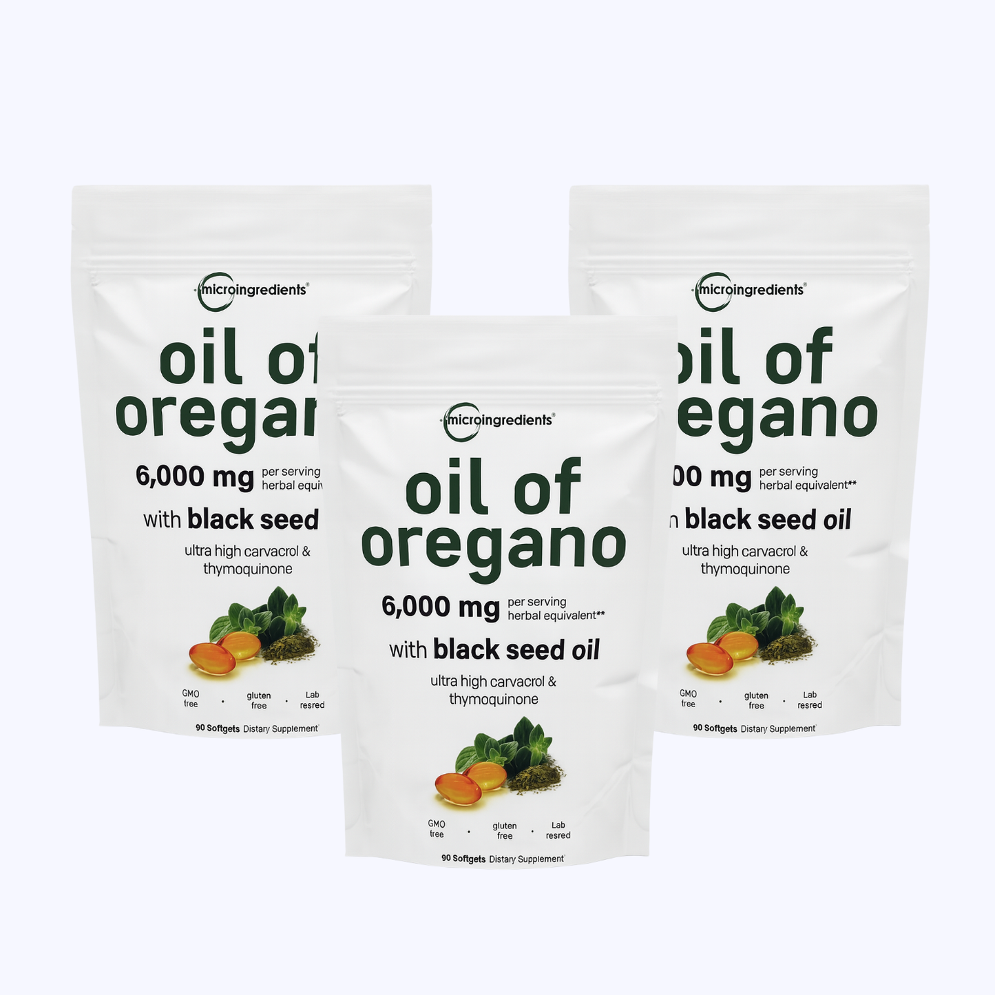 MicroIngredients Aceite de Orégano con Aceite de Semilla Negra – 90 Cápsulas