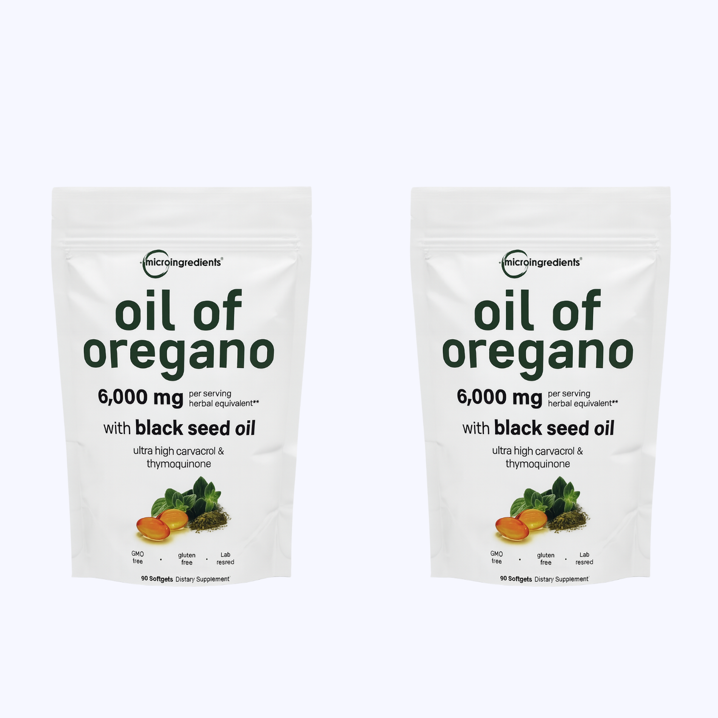 MicroIngredients Aceite de Orégano con Aceite de Semilla Negra – 90 Cápsulas