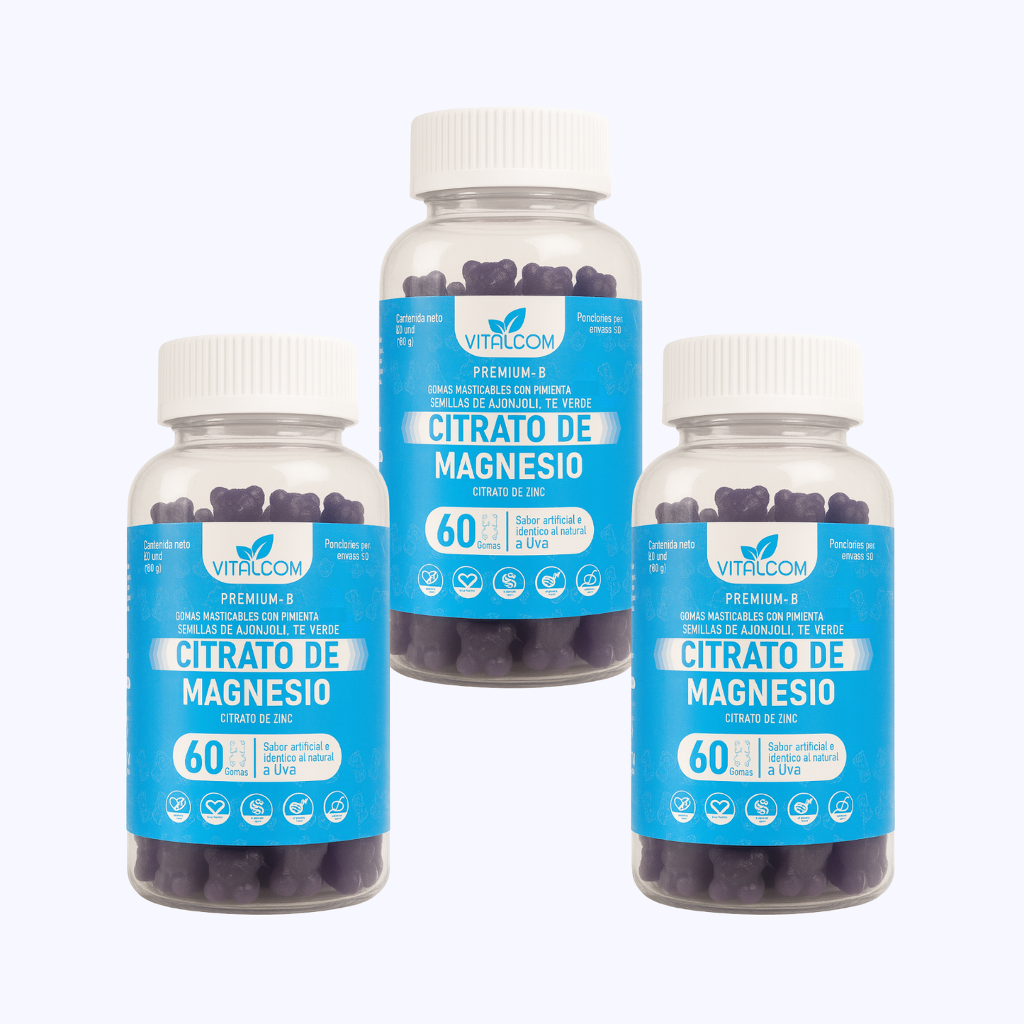 GOMAS CITRATO DE MAGNESIO VITALCOM X60