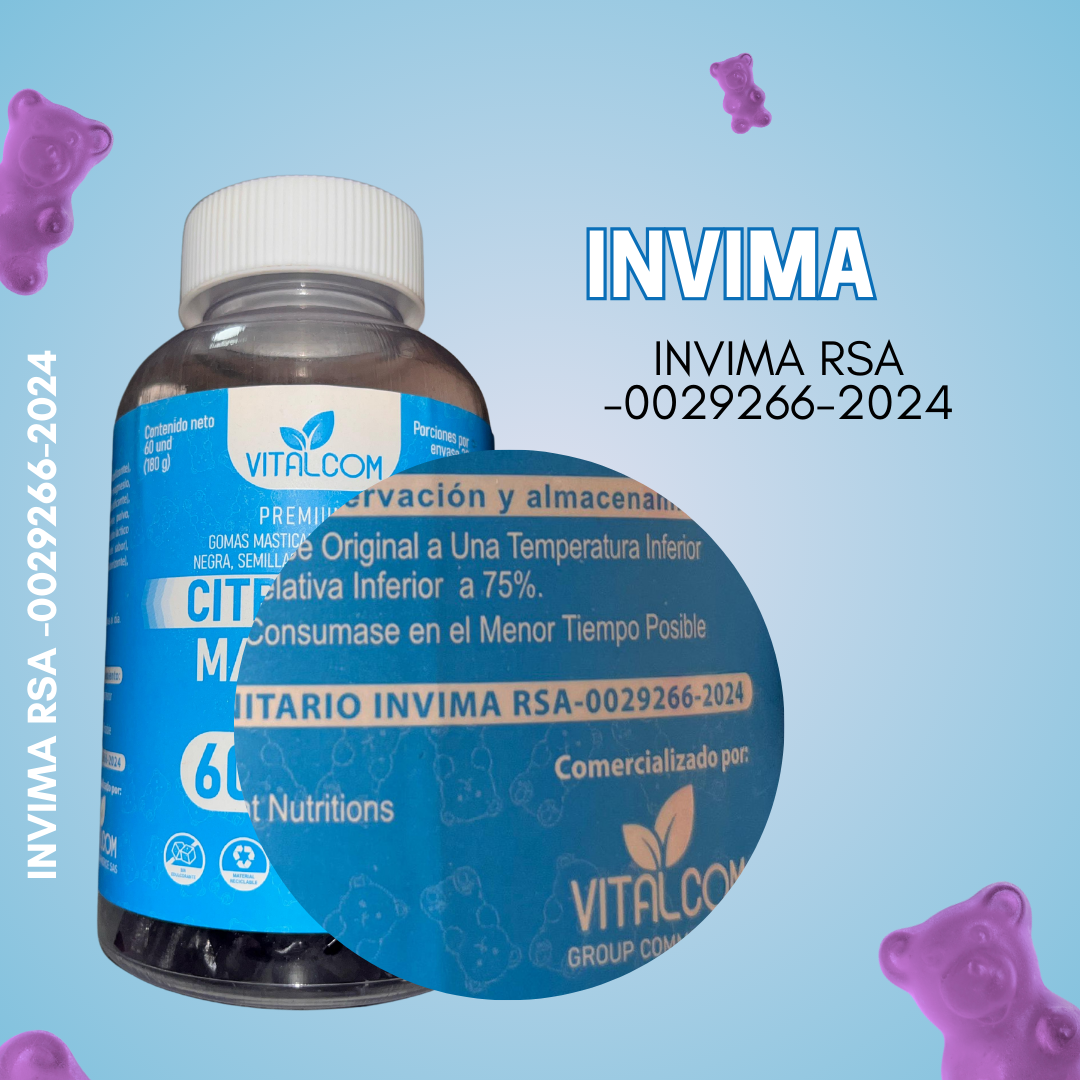 GOMAS CITRATO DE MAGNESIO VITALCOM X60
