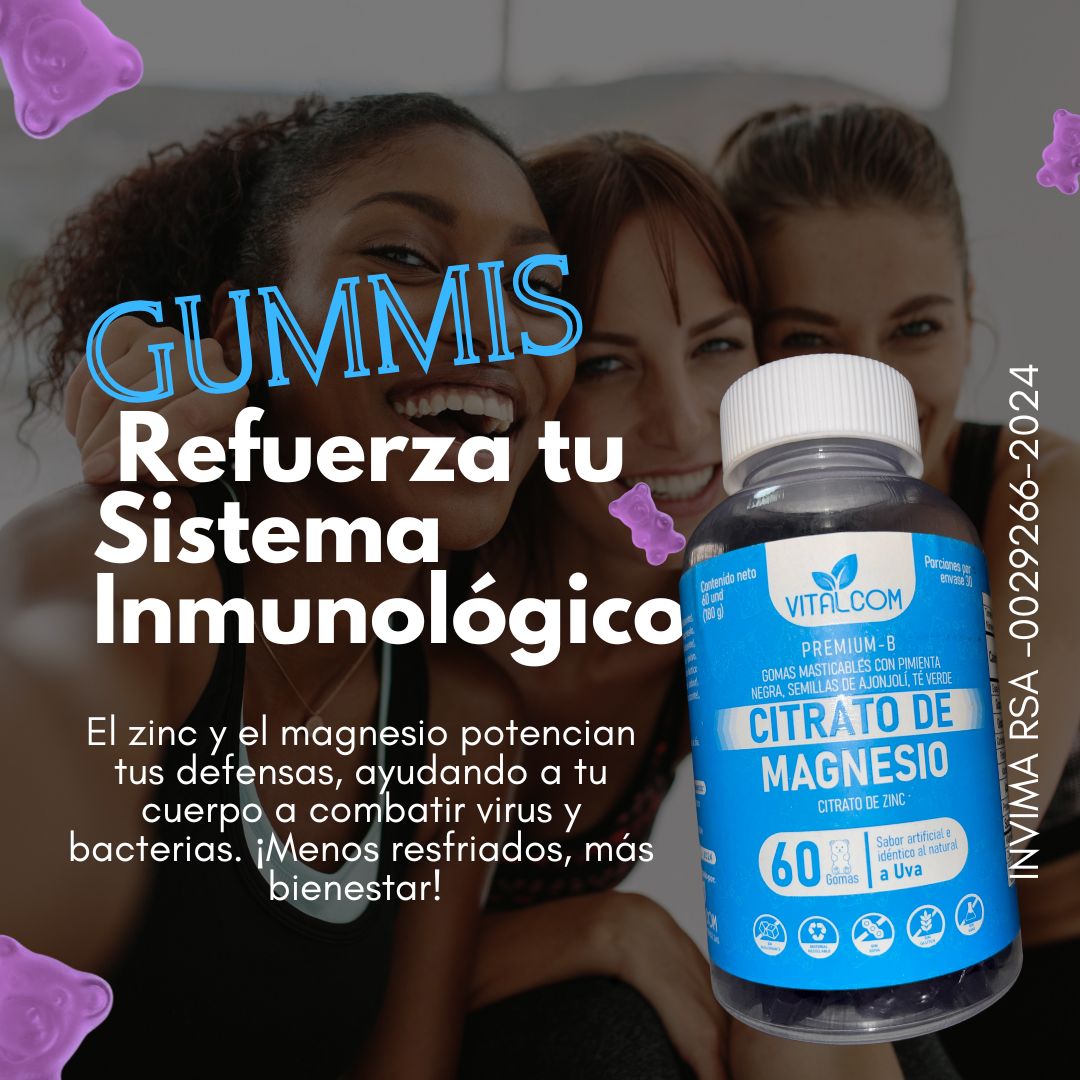 GOMAS CITRATO DE MAGNESIO VITALCOM X60
