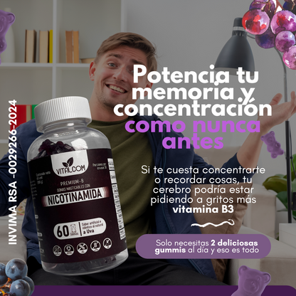 GOMAS NICOTINAMIDA VITALCOM X60