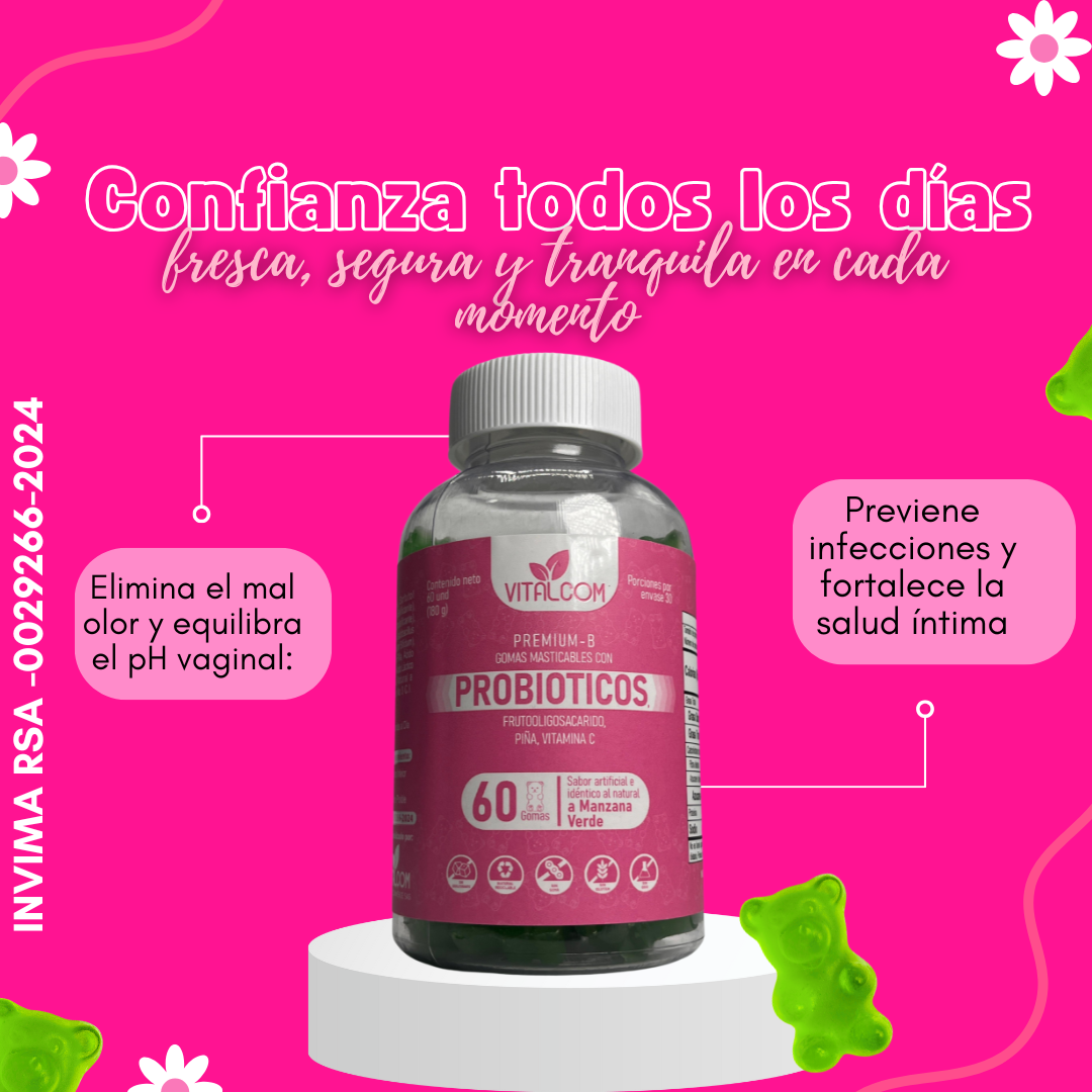 GOMAS PROBIOTICOS VITALCOM X60